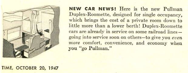 Pullman ad from 1947.