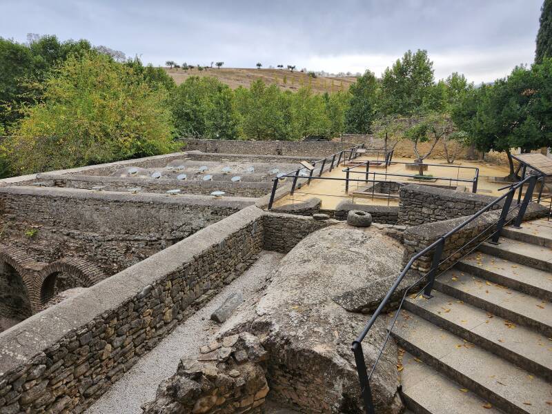Half-barrel vaulted roofs.