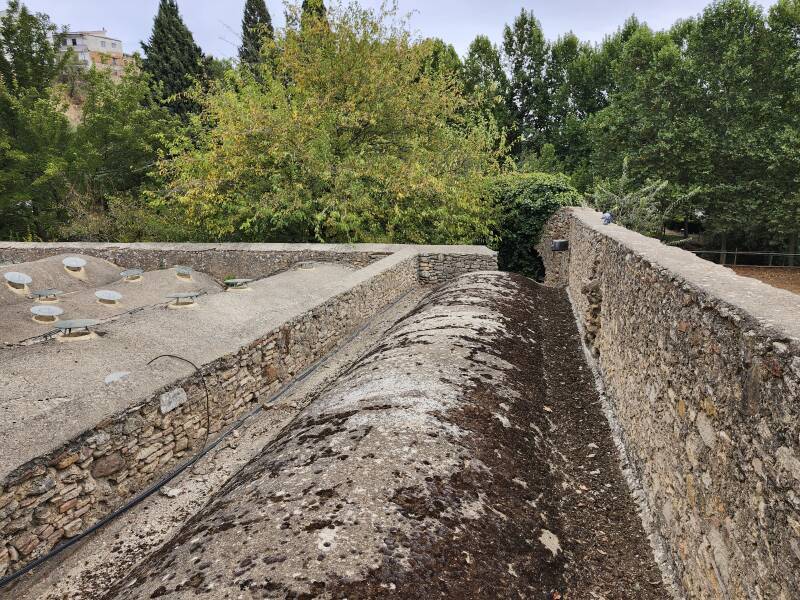 Half-barrel vaulted roofs.