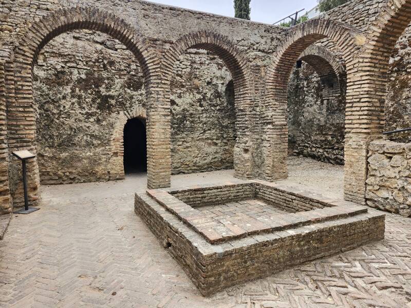 Pool in center of reception hall.