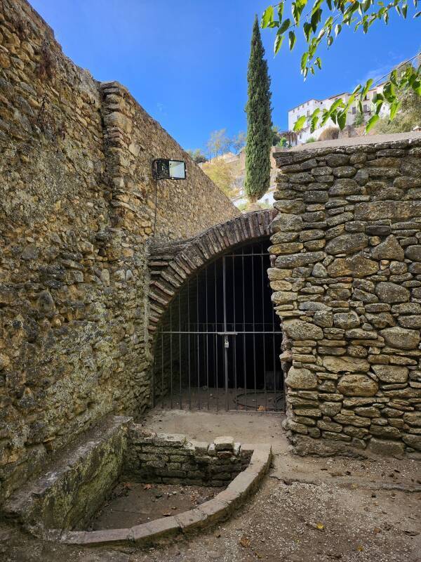 Loading area for wood for the furnace.