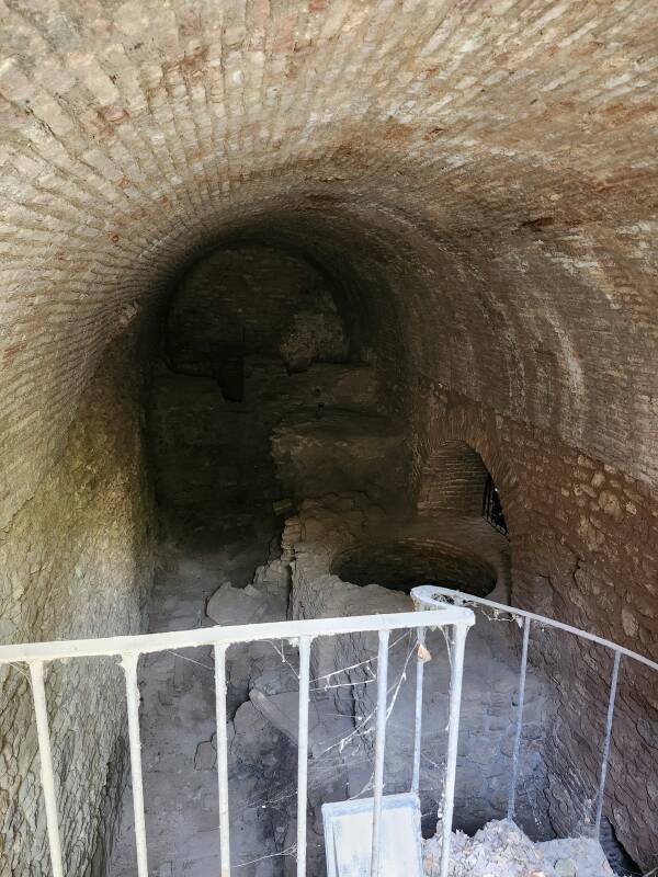 Loading area for wood for the furnace.