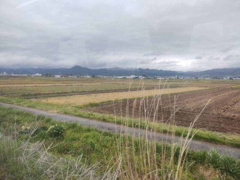The broad valley surrounding Aizu-wakamatsu.