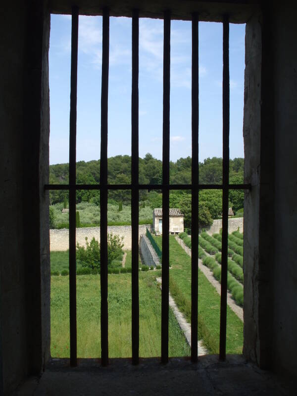View from Vincent van Gogh's bedroom in the hospital at St-Rémy.