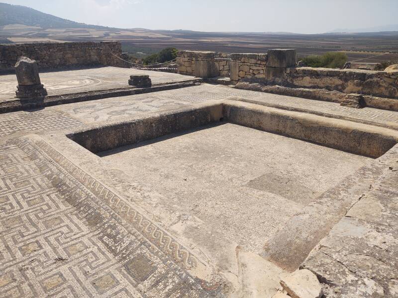Large basin in the House of Orpheus at Volubilis.