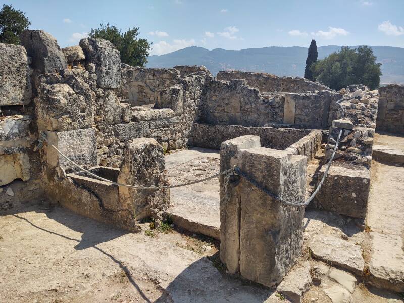 Large latrine in the House of Orpheus at Volubilis.