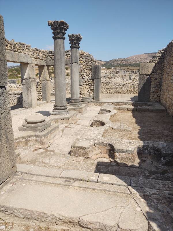 House of Columns with its basin at Volubilis.